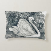 White Swan beroemd gemaakt door Thomas Bewick Accent Kussen (Achterkant)