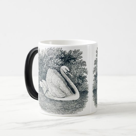  White Swan beroemd gemaakt door Thomas Bewick Magische Mok (Voorkant links)
