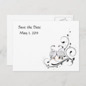 White Swan Bewaar de datum Aankondigingskaart (Voorkant / Achterkant)