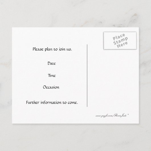 White Swan Bewaar de datum Aankondigingskaart (Achterkant)