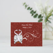 White Swan Bewaar de datum Aankondigingskaart (Staand voorkant)