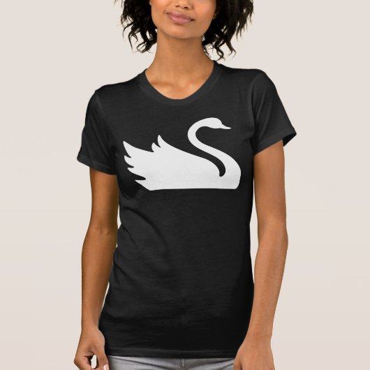  White Swan Bird Print T-shirt (Voorkant)