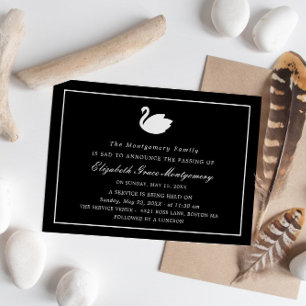 White Swan - Black Memorial Announge Kaart