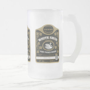White Swan Brandy Vintage Liquor Label Mokken, Ste Matglas Bierpul