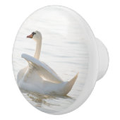 White swan Cygnus Keramische Knop (Rechts)
