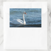 White swan Cygnus Rechthoekige Sticker (Tas)