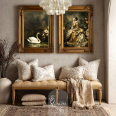 White Swan Dark Romantic Lake Floral Scene Tissuepapier