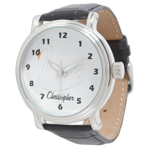 White Swan Design Gepersonaliseerd Horloge