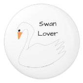White Swan Design op maat Keramische Knop (Voorkant)