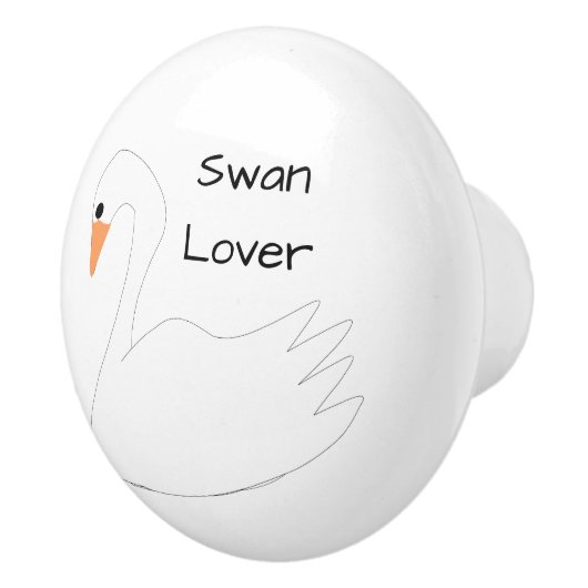 White Swan Design op maat Keramische Knop (Rechts)