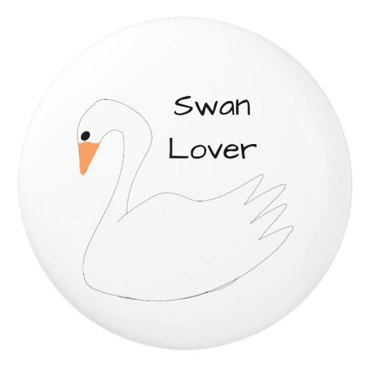 White Swan Design Personalised Keramische Knop (Voorkant)