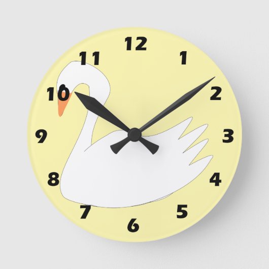 White Swan Design Ronde Klok (Voorkant)