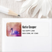 White Swan drijft op een slecht meer Etiket (Insitu)