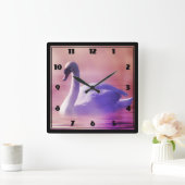 White Swan drijft op een slecht meer Vierkante Klok (Huis)