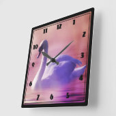 White Swan drijft op een slecht meer Vierkante Klok (Hoek)