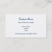 White Swan drijft op een slecht meer Visitekaartje (Achterkant)