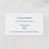 White Swan drijft op een slecht meer Visitekaartje (Achterkant)