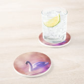 White Swan drijft op een slecht meer Zandsteen Onderzetter (Zijkant)