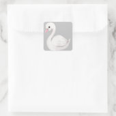 White Swan Elegant Grey Script Gender Neutral Vierkante Sticker (Tas)