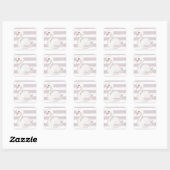 White Swan Elegant Script Paars Stripe Vierkante Sticker (Vel)