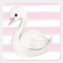 White Swan Elegant Script roze Stripe Girl