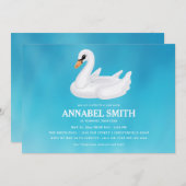 White Swan Float Verjaardag Pool Party Kaart (Voorkant / Achterkant)