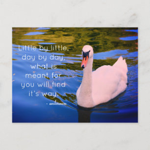 White Swan Foto met Motivatie Citaat Briefkaart