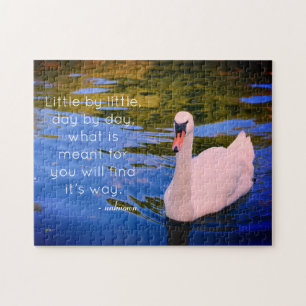 White Swan Foto met Motivatie Citaat Legpuzzel