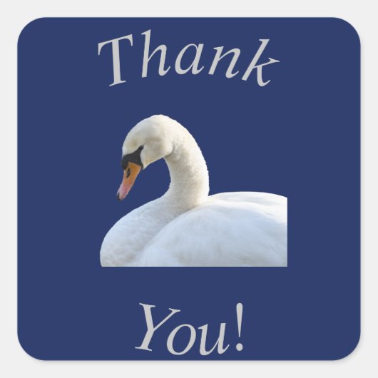 White Swan Hartelijk dank Sticker / Envelope Seal (Voorkant)