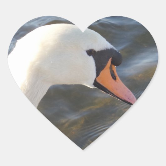 White Swan Heart Sticker (Voorkant)