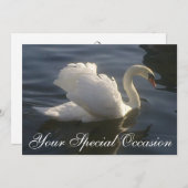 White Swan Invitation Kaart (Voorkant / Achterkant)