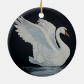 White Swan Keramisch Ornament (Achterkant)