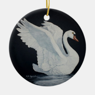 White Swan Keramisch Ornament