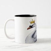 White Swan met Gold Crown Tweekleurige Koffiemok (Links)