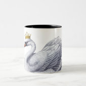 White Swan met Gold Crown Tweekleurige Koffiemok (Center)