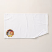 White Swan met gouden en oranje achtergrond Bad Handdoek (Handdoek)