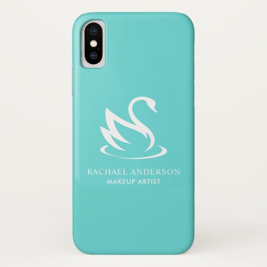 White Swan Minimalist voor Robin Egg Blue Case-Mate iPhone Case (Achterkant)