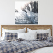 White Swan Natuur Foto Canvas Afdruk (Insitu (Slaapkamer))
