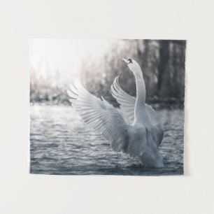 White Swan Natuur Foto Wandkleed