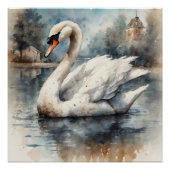 White Swan no 5 Glanzend Poster (Voorkant)