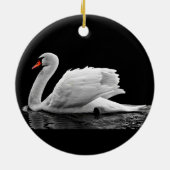 White Swan op Lake Keramisch Ornament (Achterkant)