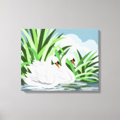 White Swan Pair Art Prints (Voorkant)