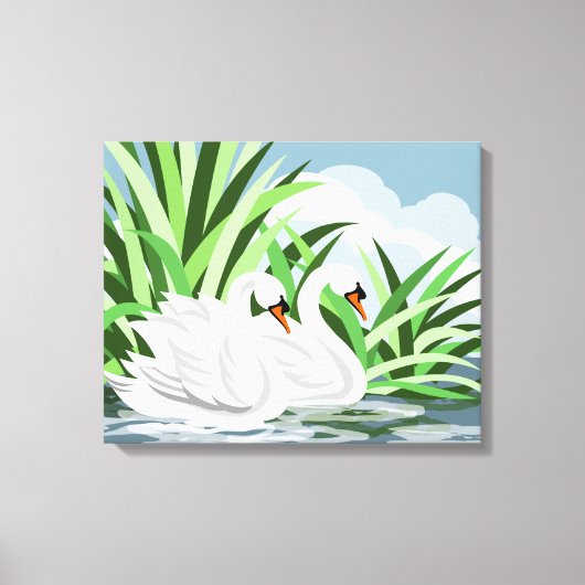 White Swan Pair Art Prints (Voorkant)