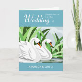 White Swan Pair Wedding Invitations (Voorkant)