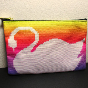 White Swan Pastel Rainbow Artisan Haakprint Etui