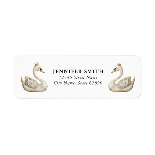 White Swan Return Address Labels (Voorkant)