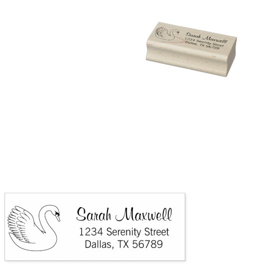 White Swan Return-adres Rubberstempel (Gestempeld)