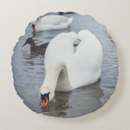 White Swan Rond Kussen