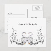 White Swan RSVP Uitnodiging Briefkaart (Voorkant / Achterkant)