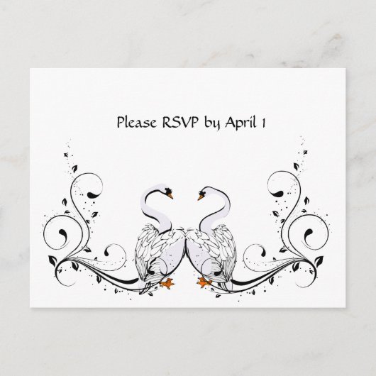 White Swan RSVP Uitnodiging Briefkaart (Voorkant)
